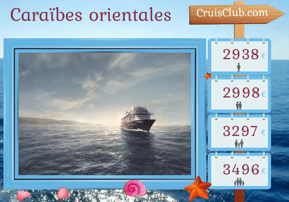 Croisière dans les Caraïbes de l`Est au départ de La Romana à bord du navire Mein Schiff 2 avec des visites en République dominicaine, en Martinique, à la Barbade, à Saint-Vincent-et-les-Grenadines, à la Grenade, à Sainte-Lucie, en Dominique et dans les îles Saint-Kitts-et-Nevis pendant 15 jours