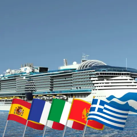 Croisière en Méditerranée de Barcelone à Le Pirée à bord du bateau Sun Princess avec des escales en Espagne, en France, en Italie, au Monténégro et en Grèce pendant 12 jours