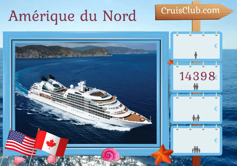 Croisière en Amérique du Nord de New York à Montréal à bord du navire Seabourn Quest avec visites aux États-Unis et au Canada pendant 13 jours