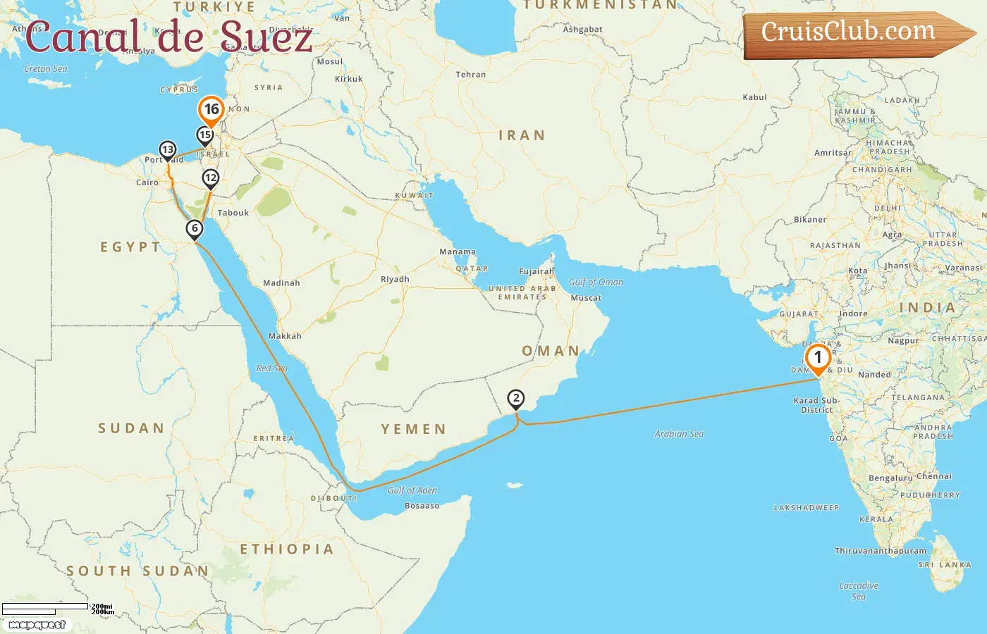 Croisière dans le canal de Suez de Mumbai à Haïfa à bord du navire Silver Dawn avec des visites en Inde, à Oman, en Égypte, en Jordanie et en Israël pendant 16 jours