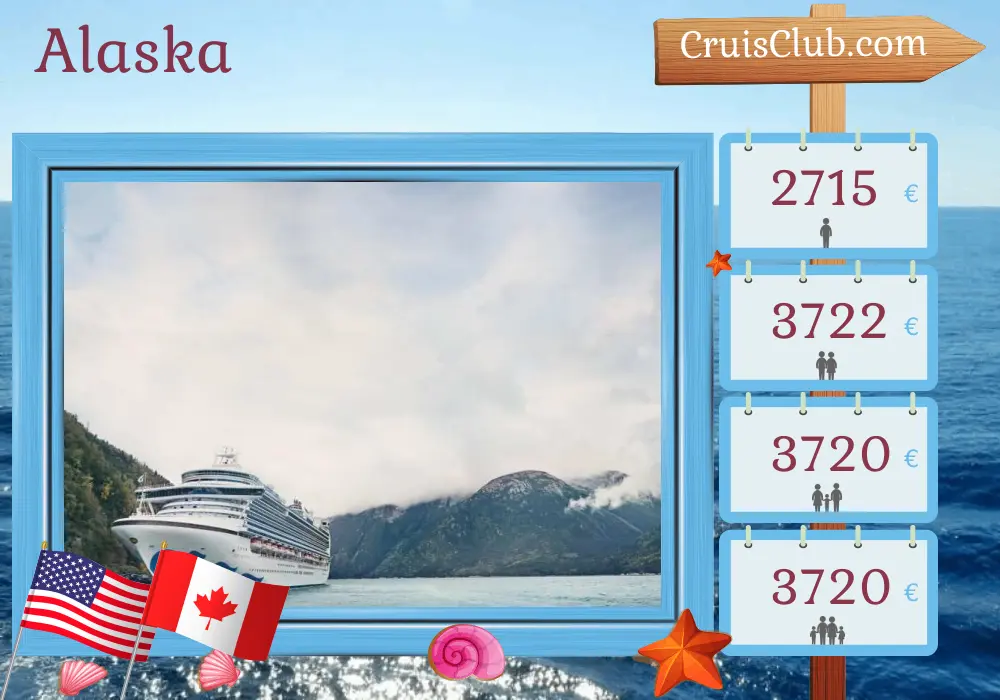 Croisière en Alaska depuis San Francisco à bord du navire Ruby Princess avec visites aux États-Unis et au Canada pendant 12 jours