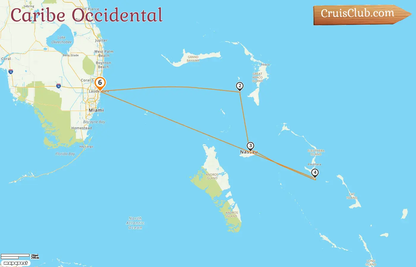 Crucero por el Caribe Occidental desde Fort Lauderdale a bordo del barco Disney Dream con visitas a Estados Unidos y Bahamas durante 6 días