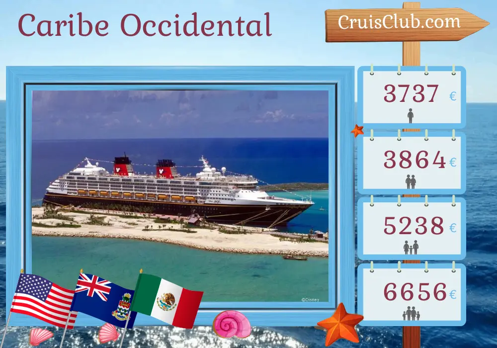 Cruise por el Caribe Occidental desde Galveston a bordo del barco Disney Magic con visitas a Estados Unidos, Islas Caimán y México durante 7 días