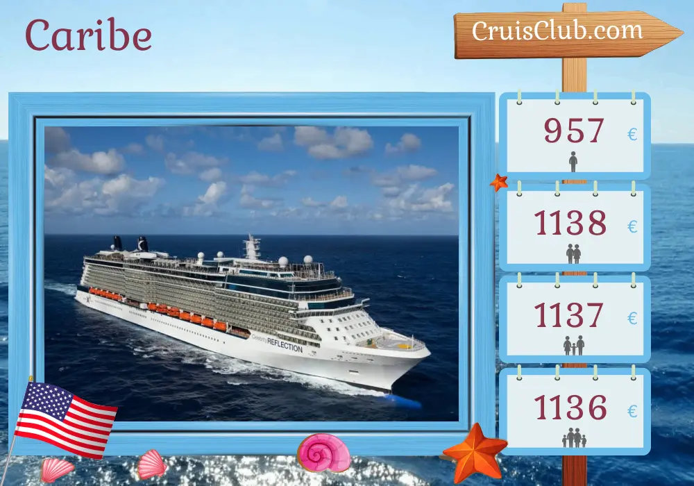 Cruzeiro no Caribe a partir de Fort Lauderdale a bordo do navio Celebrity Reflection com visitas aos Estados Unidos e Bahamas por 4 dias