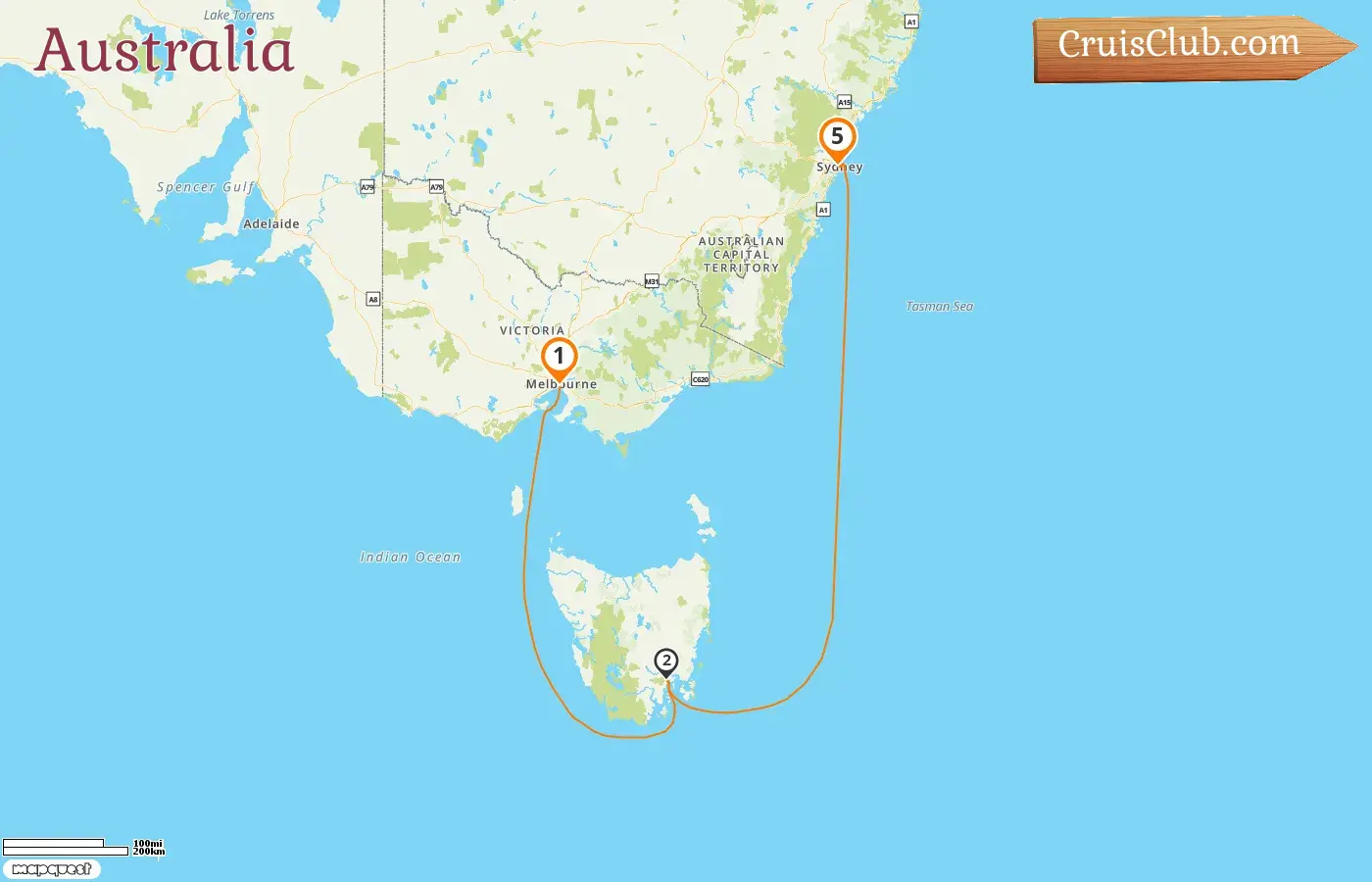 Kreuzfahrt in Australien von Melbourne nach Sydney an Bord des Disney Wonder Schiffs mit Besuchen in Australien für 5 Tage