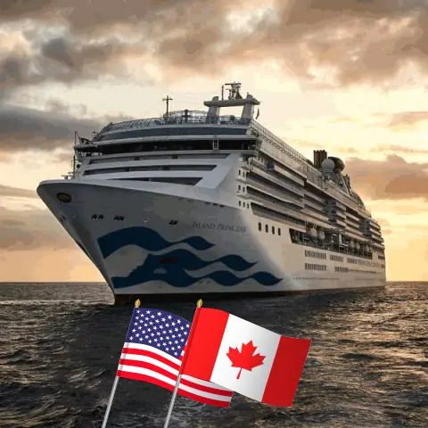 Croisière dans l`Est des États-Unis depuis New York à bord du navire Island Princess avec visites aux États-Unis et au Canada pendant 11 jours