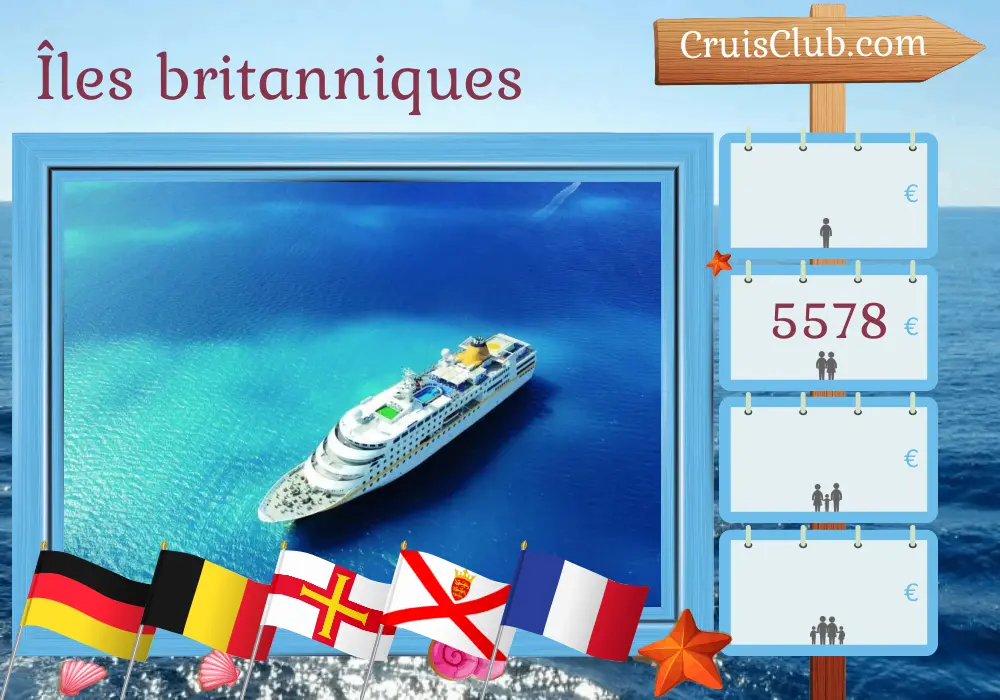 Croisière dans les îles britanniques depuis Hambourg à bord du navire MS Hamburg avec des visites en Allemagne, en Belgique, à Guernesey, à Jersey et en France pendant 12 jours