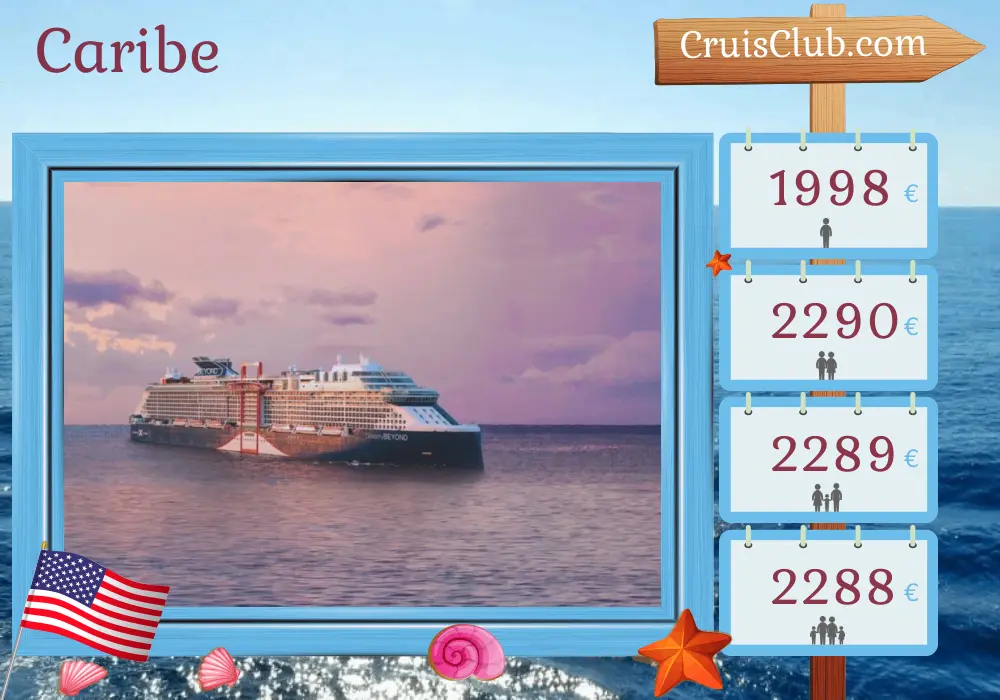 Cruzeiro no Caribe a partir de Fort Lauderdale a bordo do navio Celebrity Beyond com visitas aos EUA, Haiti, República Dominicana e Bahamas por 7 dias