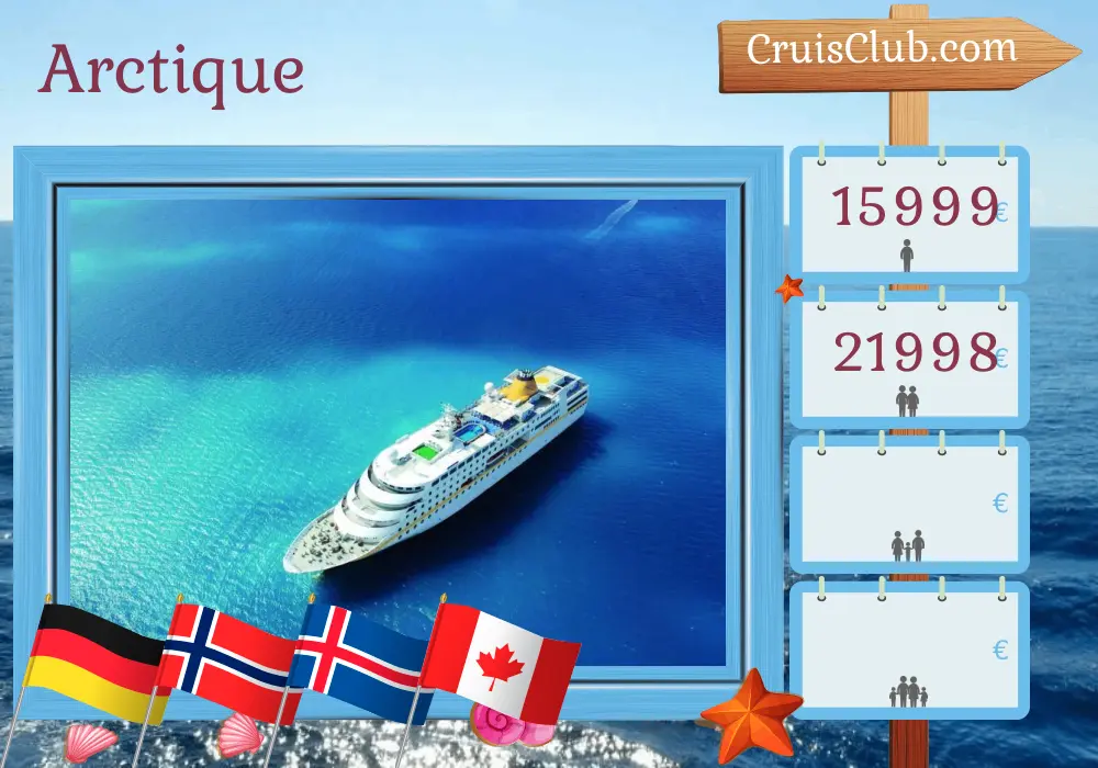 Croisière dans l`Arctique de Hambourg à Montréal à bord du navire MS Hamburg avec des visites en Allemagne, en Norvège, en Islande, au Groenland et au Canada pendant 54 jours