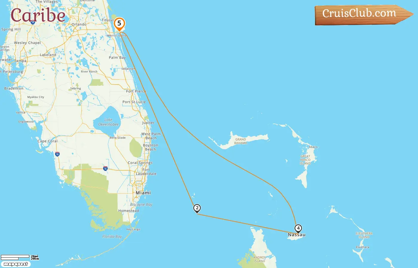 Cruzeiro no Caribe a partir de Port Canaveral / Orlando a bordo do navio MSC Seashore com visitas aos EUA e Bahamas por 5 dias