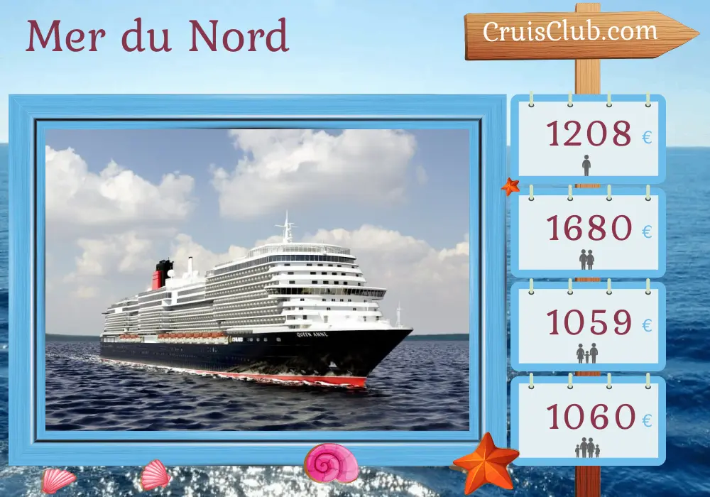 Croisière en mer du Nord au départ de Southampton à bord du navire Queen Anne avec escales à pour 5 jours