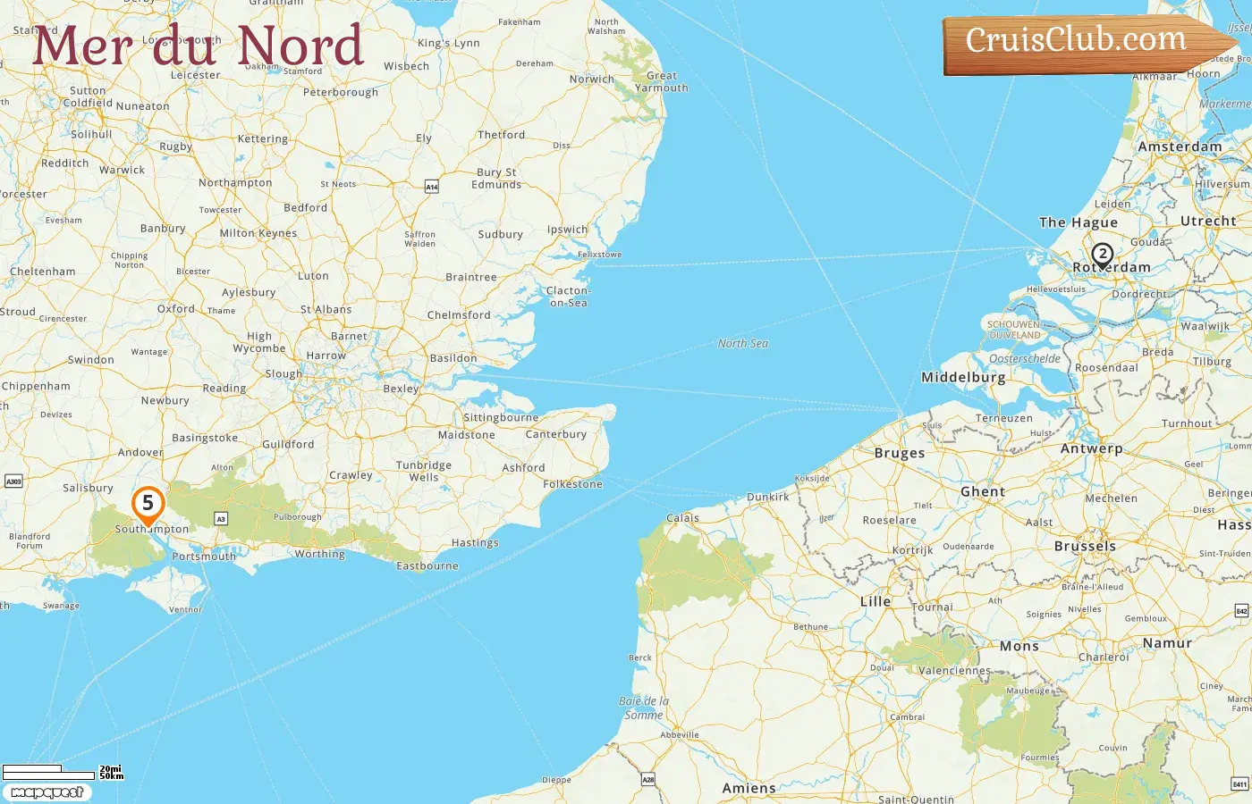 Croisière en mer du Nord au départ de Southampton à bord du navire Queen Anne avec escales à pour 5 jours