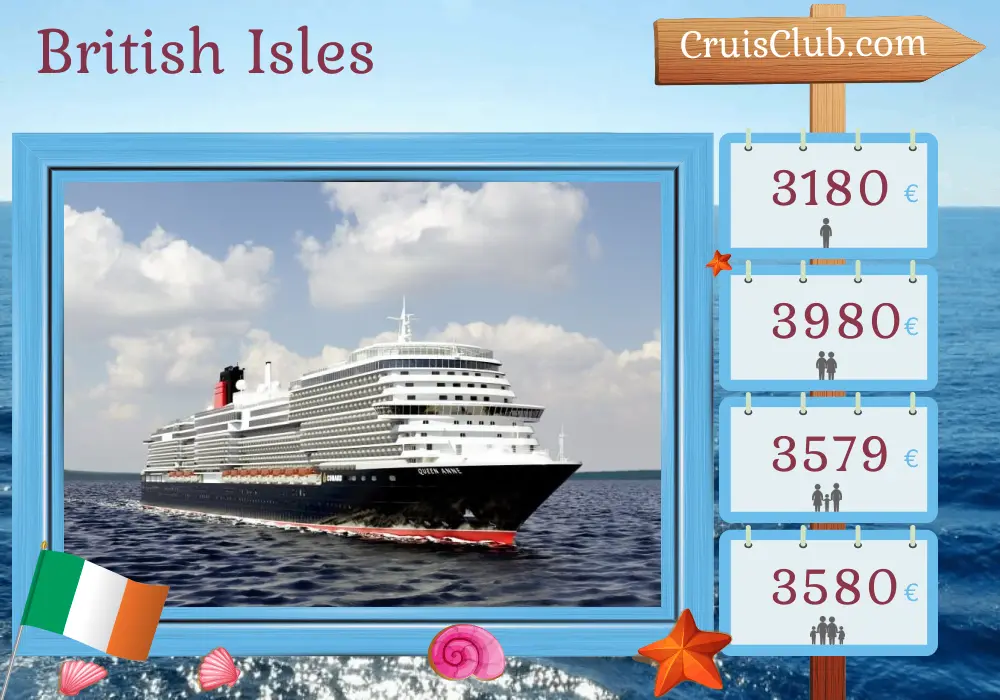 Cruise in the British Isles from Southampton aboard Queen Anne ship with visits to Ireland for 13 days