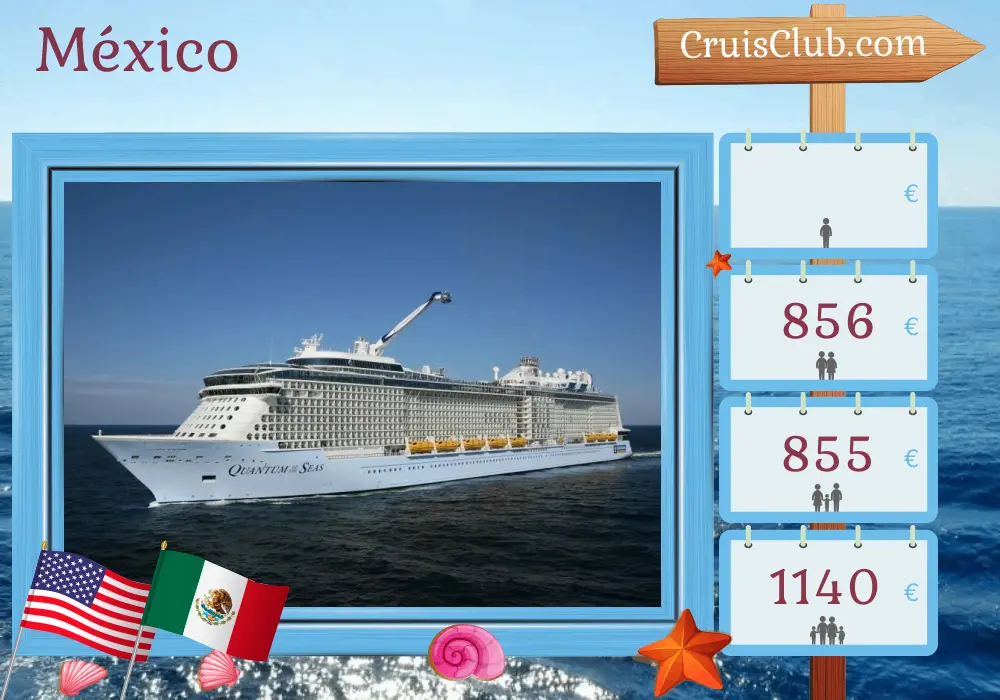 Cruzeiro pela México saindo de Los Angeles a bordo do navio Quantum of the Seas com visitas aos EUA e México por 6 dias