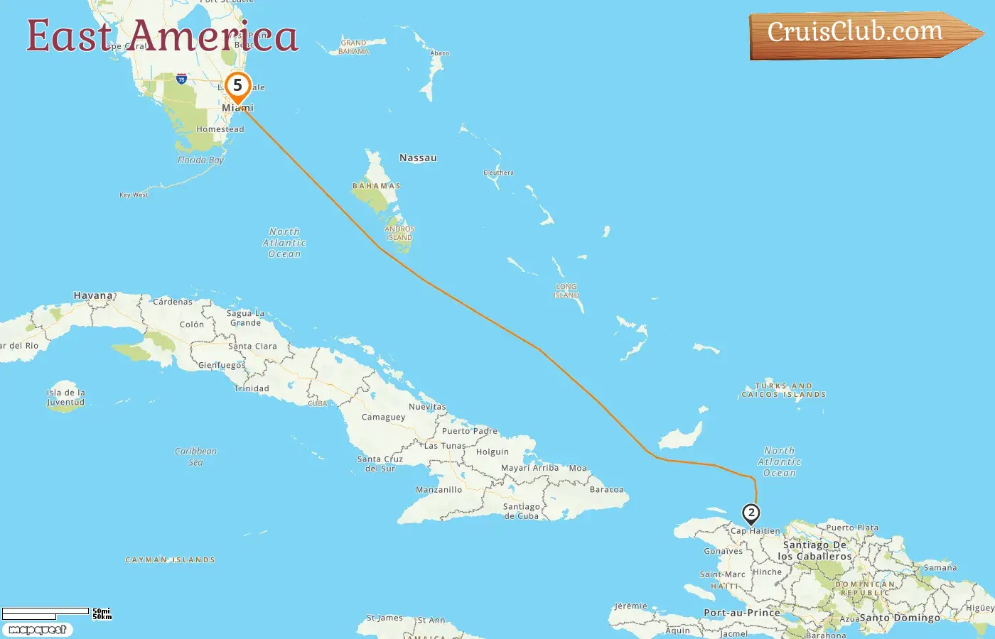 Cruise in the East America from Miami aboard Freedom of the Seas ship with visits to USA and Haiti for 5 days
