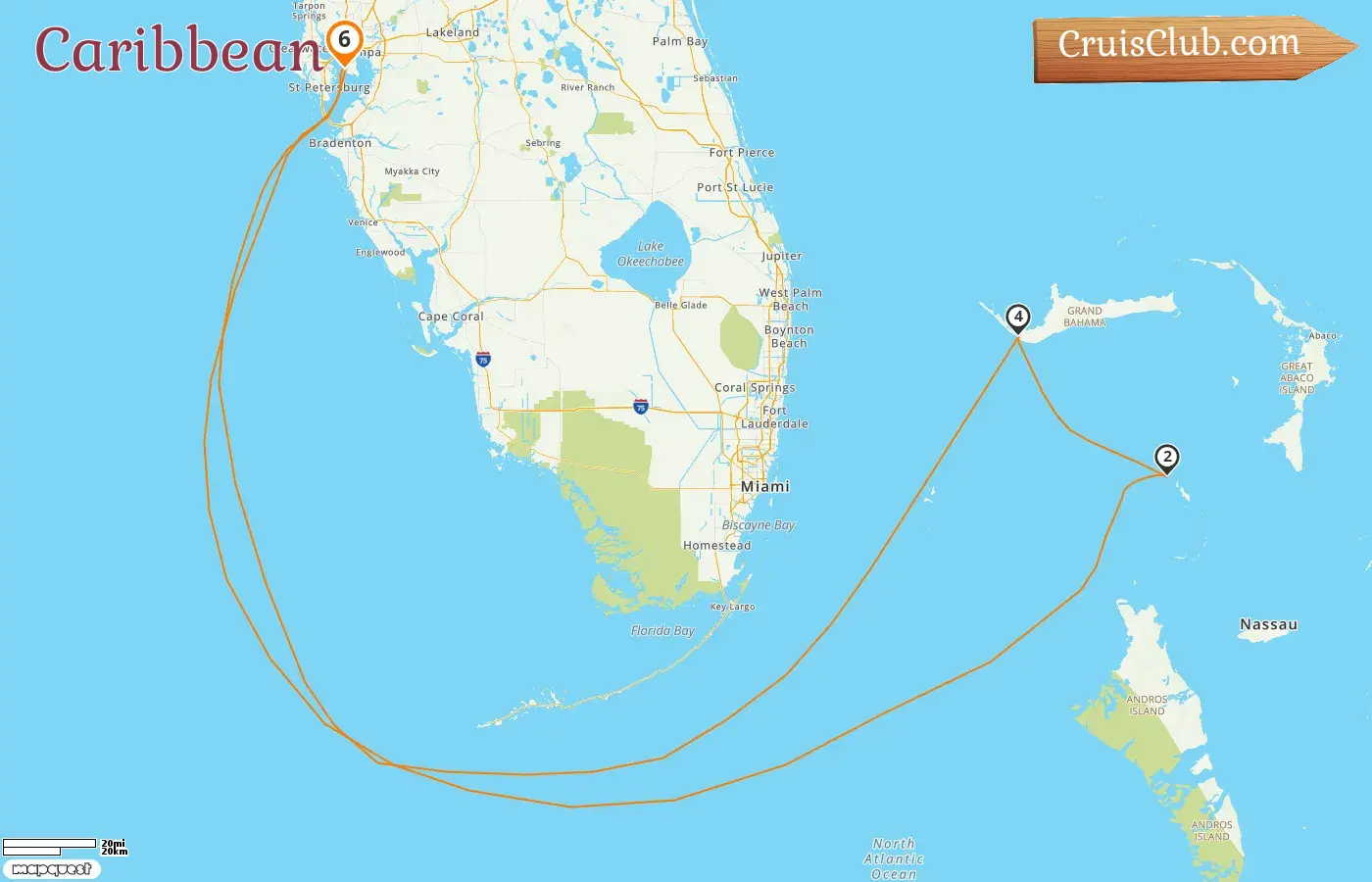Cruise in the Caribbean from Tampa aboard Enchantment of the Seas ship with visits to USA and Bahamas for 6 days