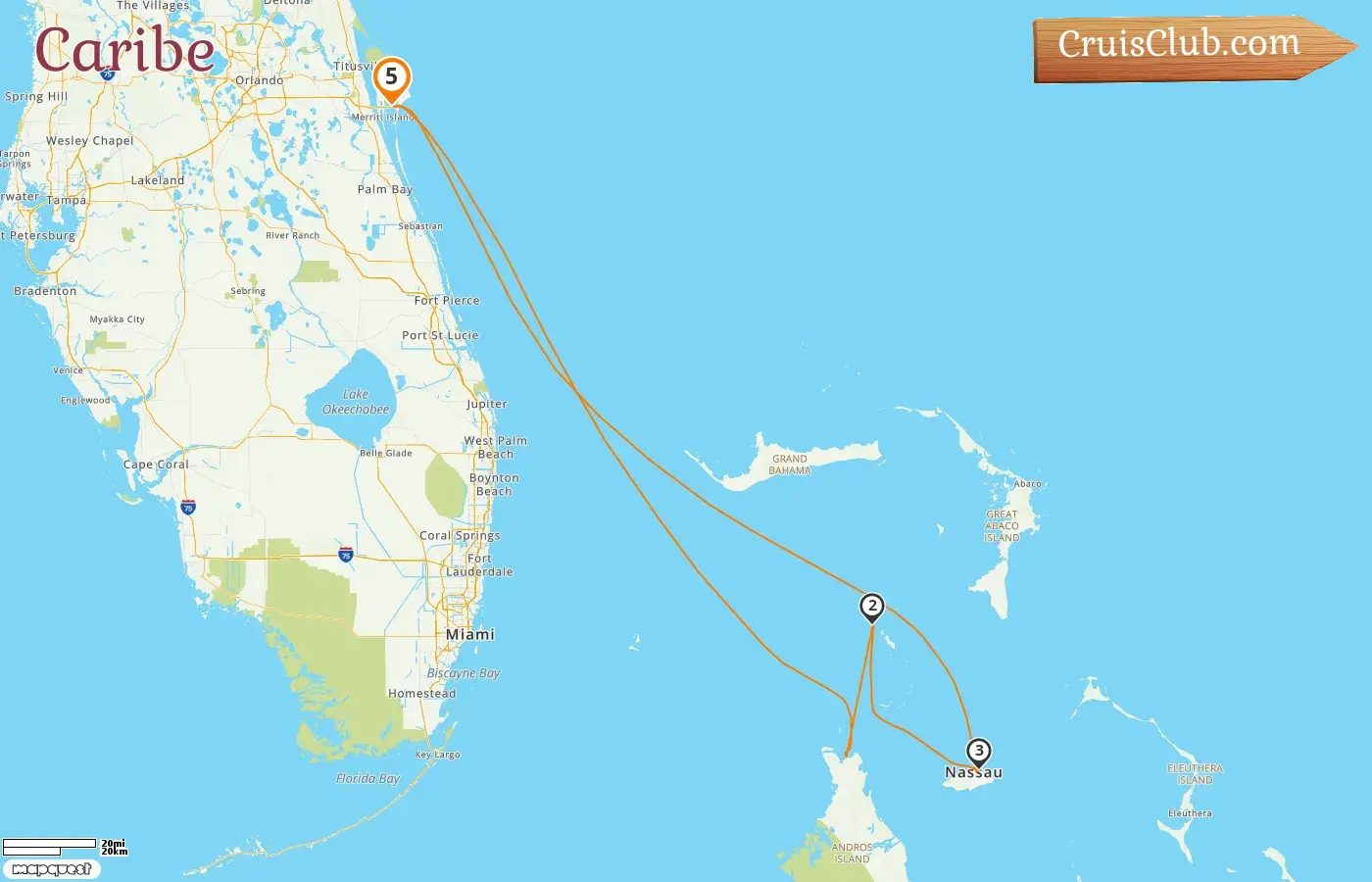 Crucero por el Caribe desde Port Canaveral / Orlando a bordo del barco Explorer of the Seas con visitas a EE. UU. y Bahamas durante 5 días