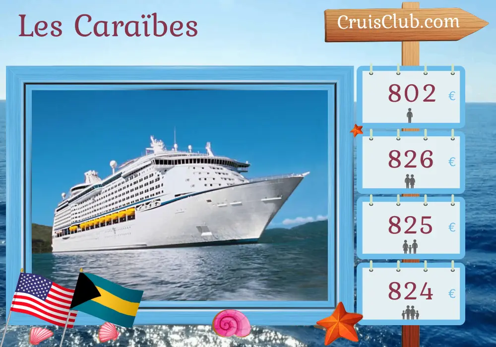 Croisière dans les Caraïbes au départ de Port Canaveral / Orlando à bord du navire Explorer of the Seas avec des escales aux États-Unis et aux Bahamas pendant 5 jours