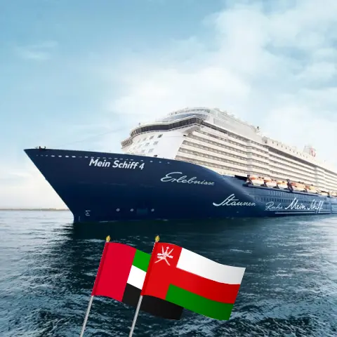 Kreuzfahrt im Nahen Osten ab Dubai an Bord des Schiffes Mein Schiff 4 mit Besuchen der Vereinigten Arabischen Emirate und Omans für 8 Tage