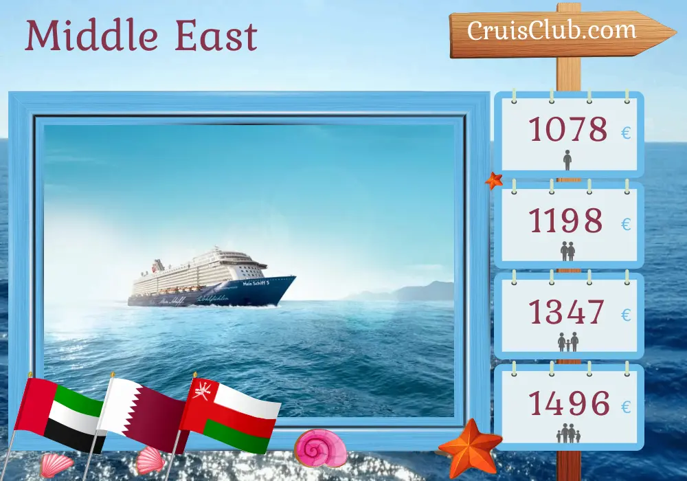 Kreuzfahrt im Nahen Osten ab Dubai an Bord des Schiffes Mein Schiff 5 mit Stopps in den Vereinigten Arabischen Emiraten, Katar und Oman für 8 Tage