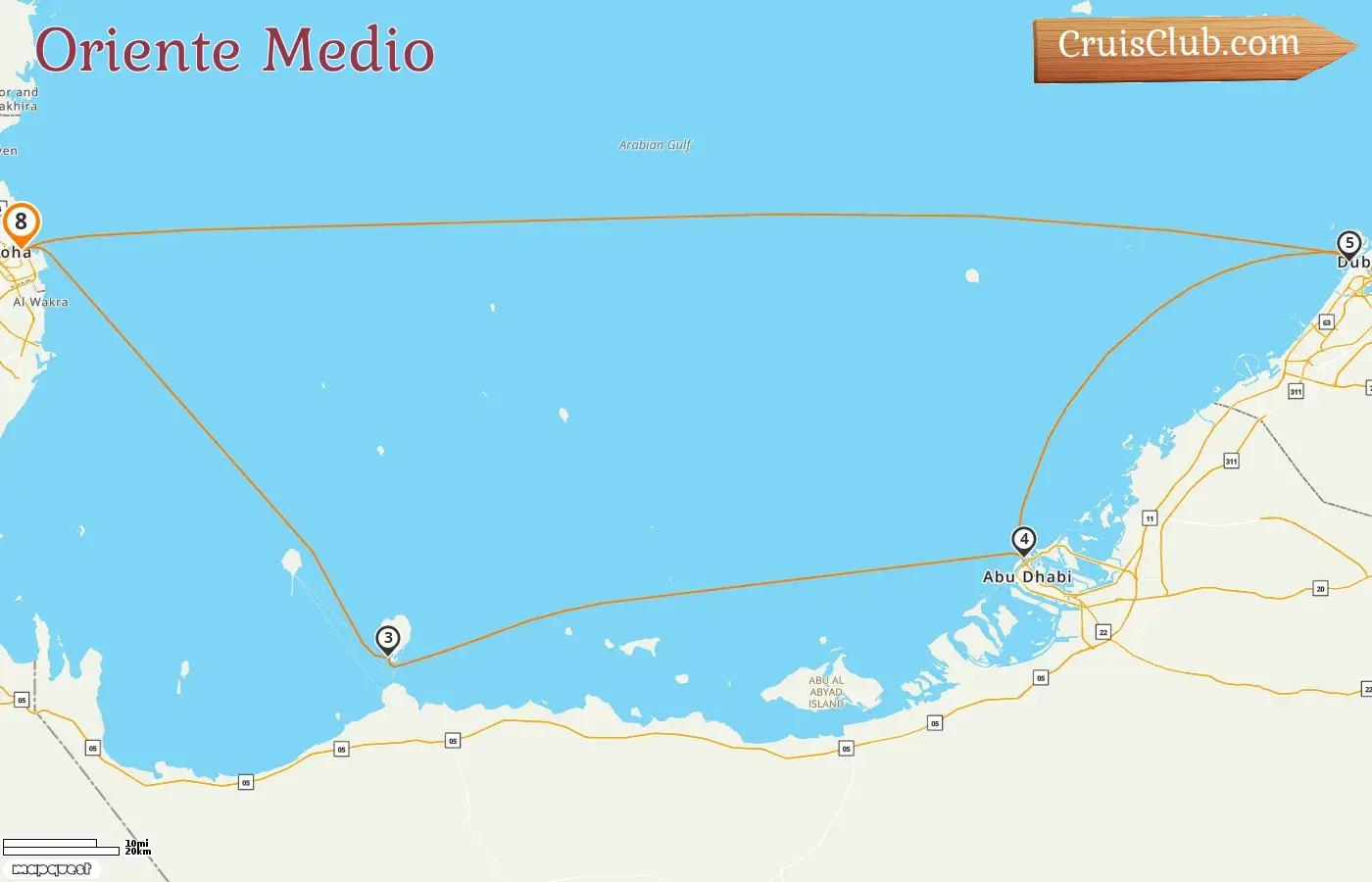 Crucero en Oriente Medio desde Doha a bordo del barco Mein Schiff 5 con visitas a Qatar y Emiratos Árabes Unidos durante 8 días