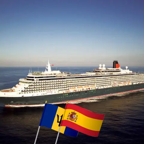 Круиз через Атлантику из Саутгемптона на борту судна "Queen Victoria" с посещениями Барбадоса и Испании на 29 дней