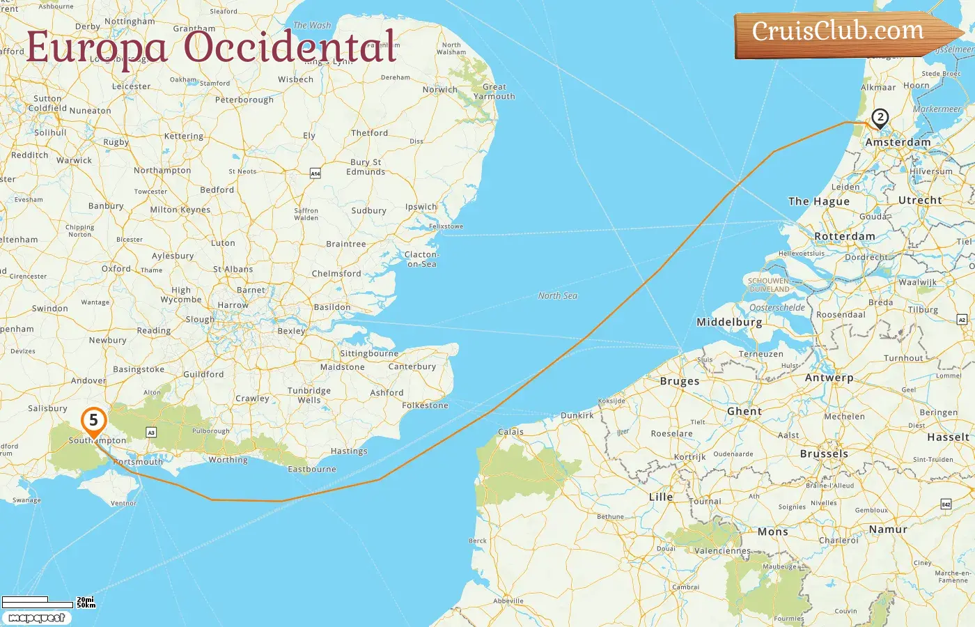 Crucero en Europa Occidental desde Southampton a bordo del barco Queen Victoria con visitas a los Países Bajos durante 5 días