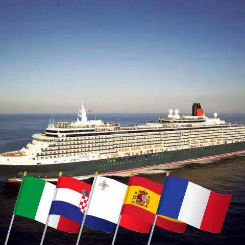 Круиз по Средиземноморью из Триеста в Барселону на борту судна Queen Victoria с посещением Италии, Хорватии, Мальты, Испании и Франции в течение 15 дней