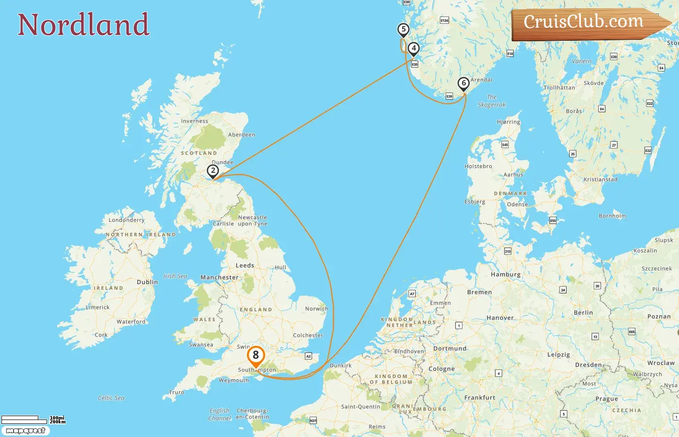 Crucero por el Norte desde Southampton a bordo del barco MSC Virtuosa con visitas a Noruega durante 8 días