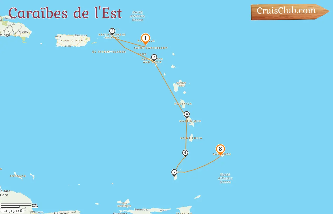 Croisière dans les Caraïbes orientales de St. Maarten à Bridgetown à bord du navire Seabourn Ovation avec des visites aux îles Vierges britanniques, Saint-Kitts-et-Nevis, Martinique, Saint-Vincent-et-les-Grenadines, Grenade et la Barbade pendant 8 jours