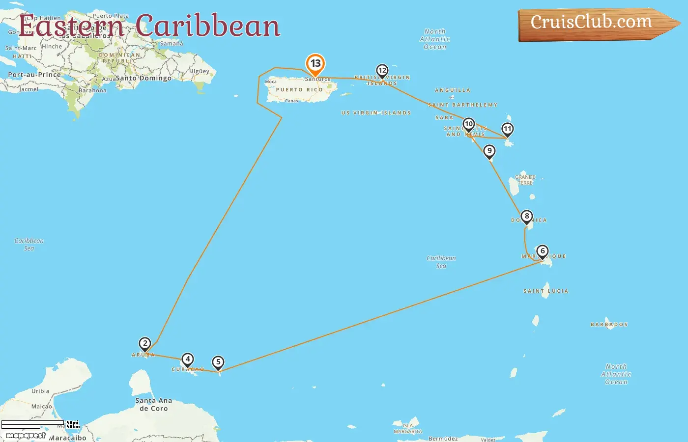 Kreuzfahrt in der östlichen Karibik ab Saint John an Bord des Schiffes Seabourn Ovation mit Stopps in Puerto Rico, Aruba, Curaçao, Martinique, Montserrat und Saint Kitts und Nevis für 13 Tage