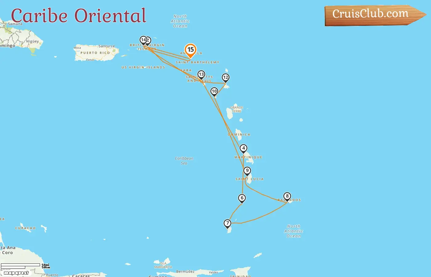 Crucero por el Caribe Oriental desde St. Maarten a bordo del barco Seabourn Ovation con visitas a las Islas Vírgenes Británicas, San Cristóbal y Nieves, Martinica, San Vicente y las Granadinas, Granada, Barbados, Santa Lucía y Montserrat durante 15 días