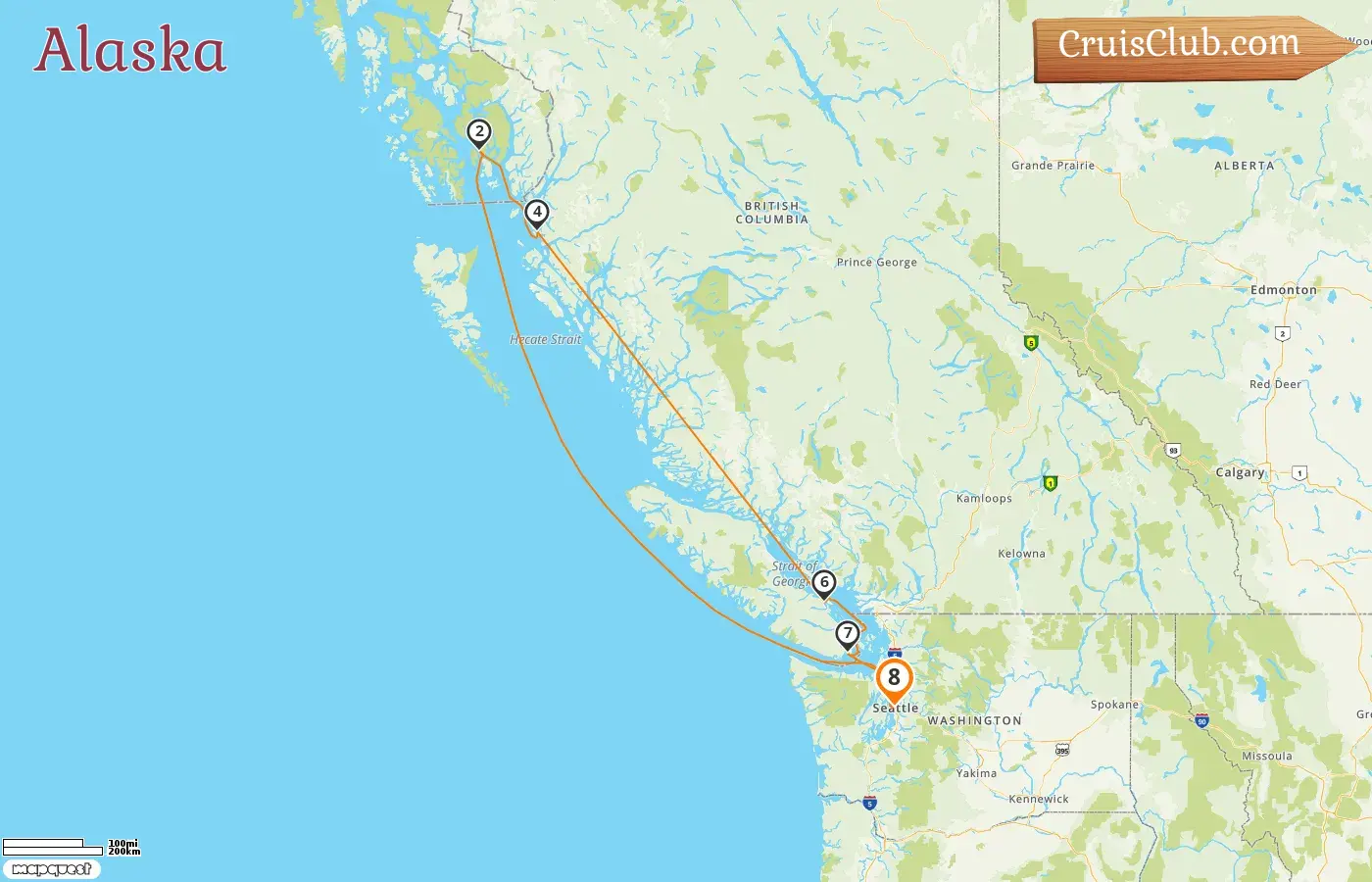 Kreuzfahrt in Alaska ab Seattle an Bord des Schiffes Noordam mit Besuchen in den USA und Kanada für 8 Tage