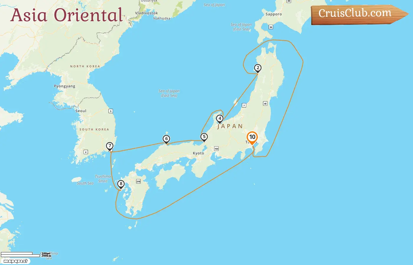 Viaje en crucero por el este de Asia desde Yokohama a bordo del barco Diamond Princess con visitas a Japón y Corea del Sur durante 10 días
