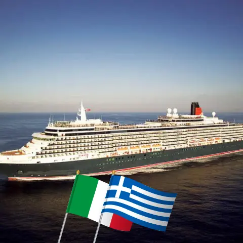 Crucero en el Mediterráneo desde Civitavecchia a bordo del barco Queen Victoria con visitas a Italia, Grecia y Turquía por 15 días