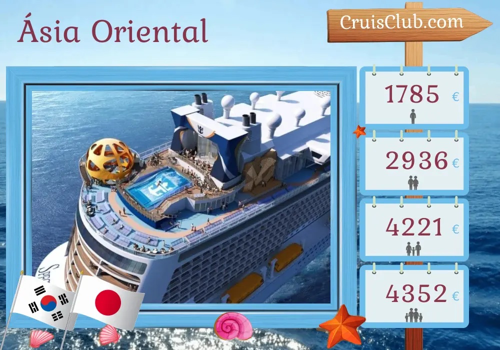 Cruzeiro no Leste da Ásia a partir de Xangai a bordo do navio Spectrum of the Seas com visitas à China, Coreia do Sul e Japão por 9 dias