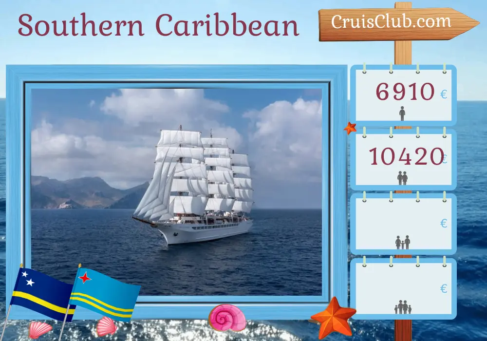 Kreuzfahrt in der südlichen Karibik von Willemstad nach Köln an Bord des Schiffes Sea Cloud Spirit mit Besuchen auf Curaçao, Aruba, Kolumbien und Panama für 9 Tage