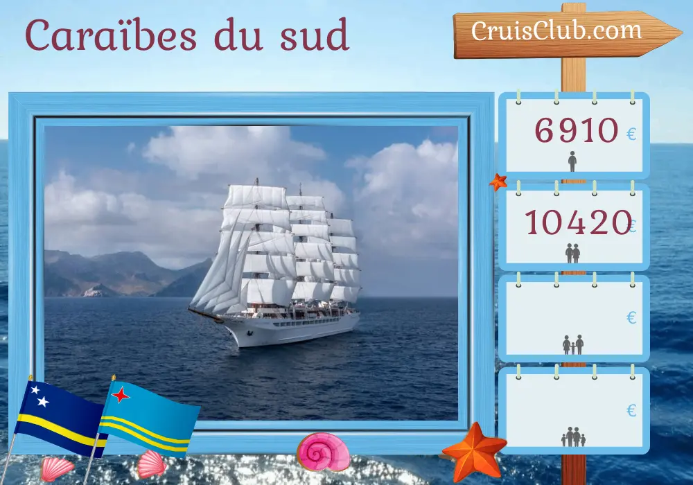 Croisière dans les Caraïbes du Sud de Willemstad à Cologne à bord du Sea Cloud Spirit avec des visites à Curaçao, Aruba, en Colombie et au Panama pendant 9 jours