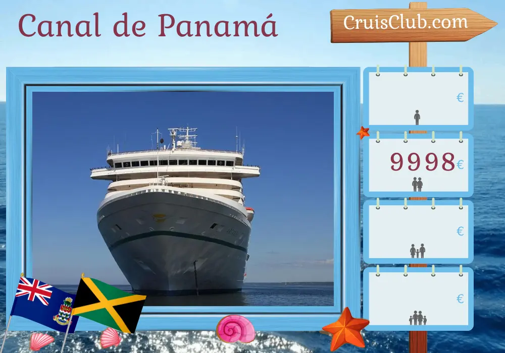 Crucero por el Canal de Panamá desde Callao hasta Santo Domingo a bordo del barco Artania con visitas a Perú, Ecuador, Panamá, Costa Rica, Honduras, Guatemala, Islas Caimán y Jamaica por 21 días
