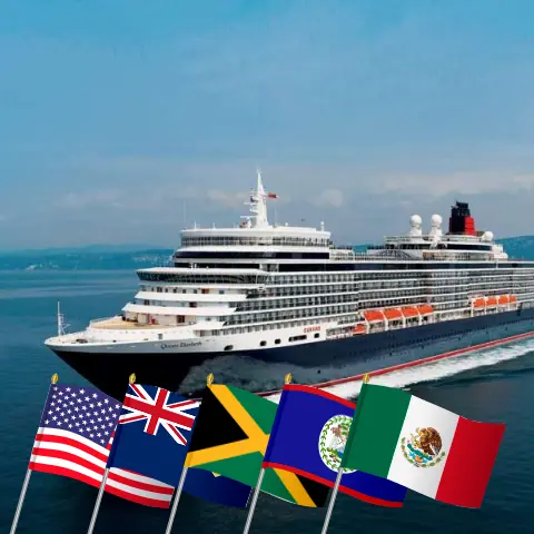 Kreuzfahrt in der westlichen Karibik ab Miami an Bord des Schiffes Queen Elizabeth mit Besuchen in den USA, Jamaika, Belize und Mexiko für 10 Tage