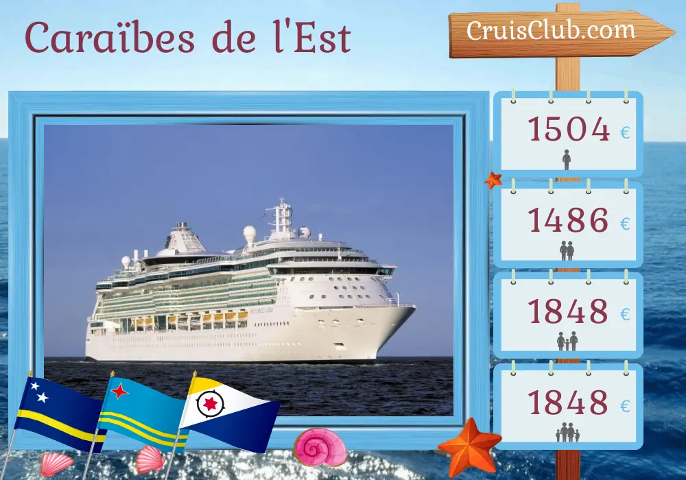 Croisière dans les Caraïbes orientales depuis Saint John à bord du navire Brilliance of the Seas avec des escales à Porto Rico, Curaçao et Aruba pendant 8 jours