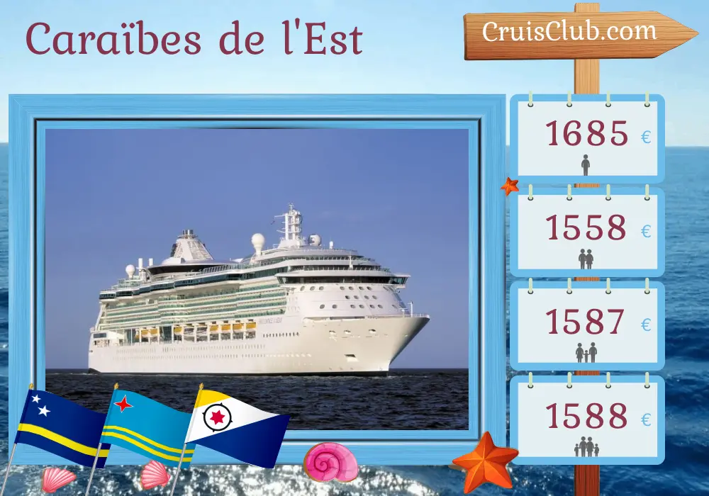 Croisière dans les Caraïbes orientales depuis Saint John à bord du navire Brilliance of the Seas avec des escales à Porto Rico, Curaçao et Aruba pendant 8 jours