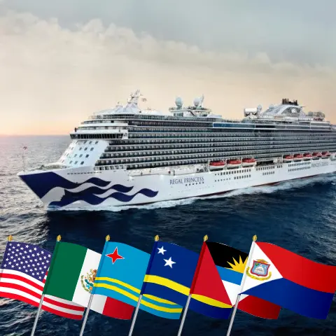 Круиз в Карибы из Галвестона во Форт-Лодердейл на борту судна Regal Princess с посещениями США, Мексики, Арубы и Кюрасао на 13 дней