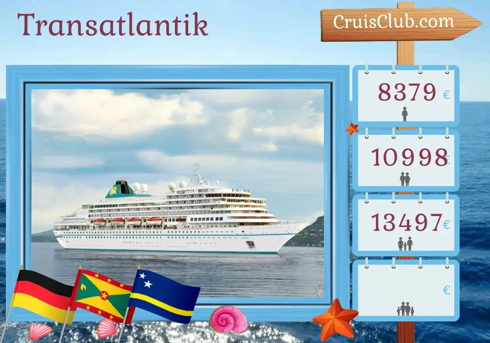 Kreuzfahrt über den Atlantik von Bremerhaven nach Fuerte Amador mit Besuchen in Deutschland, Saint Vincent und die Grenadinen, Grenada, Curaçao, Kolumbien und Panama für 28 Tage
