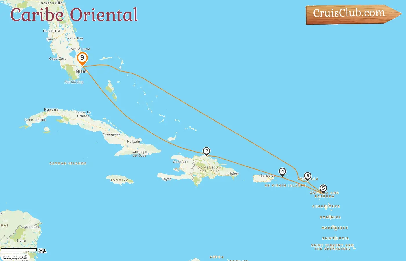 Crucero por el Caribe Oriental desde Fort Lauderdale a bordo del barco Celebrity Xcel con visitas a EE. UU. y República Dominicana durante 9 días