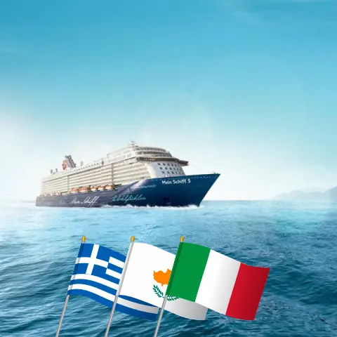 Kreuzfahrt im Mittelmeer ab Heraklion an Bord des Schiffes Mein Schiff 5 mit Stopps in Griechenland, Zypern und Italien für 15 Tage