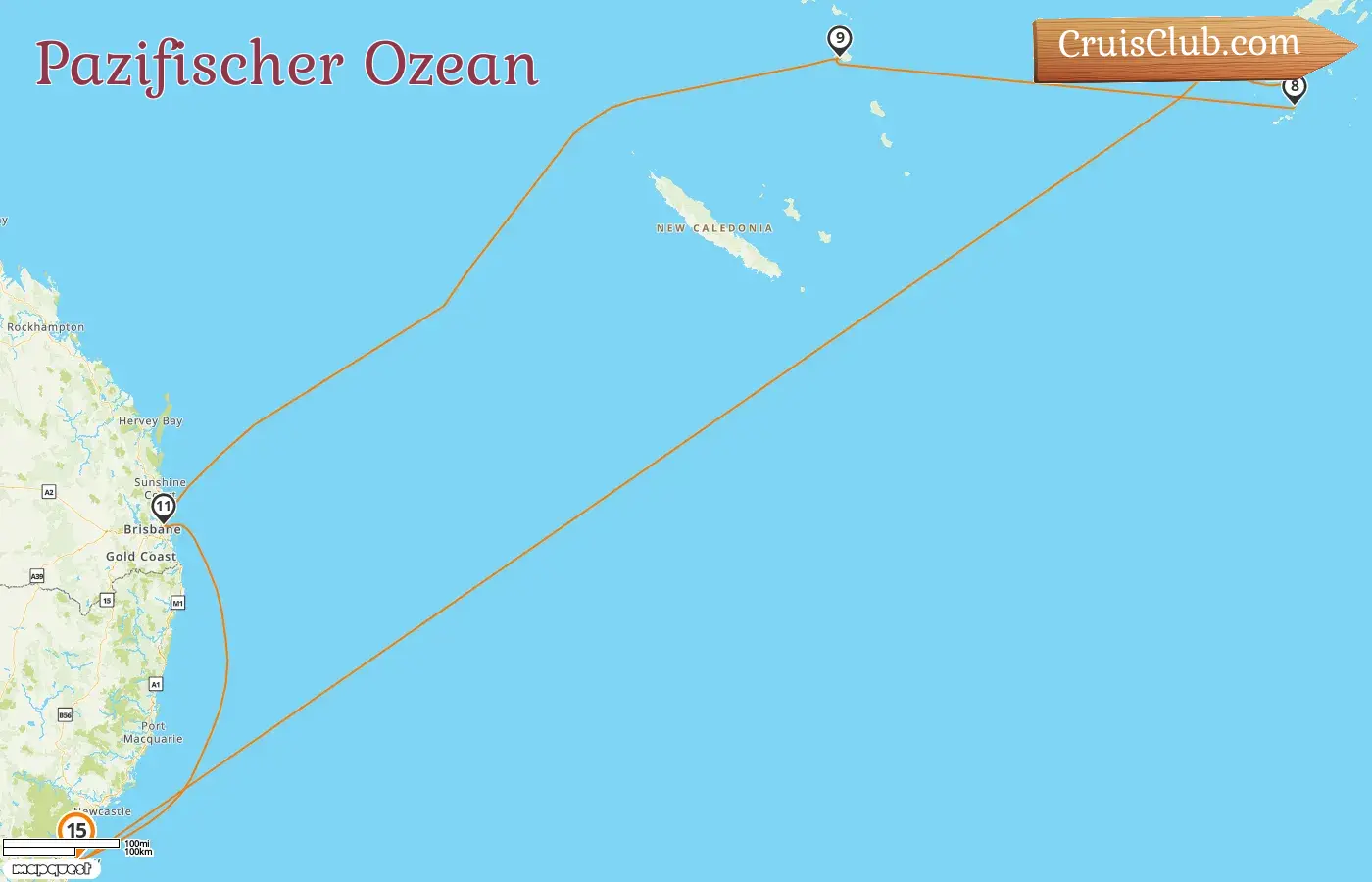 Kreuzfahrt im Pazifischen Ozean von Sydney an Bord des Schiffes Grand Princess mit Besuchen in Australien, Fidschi und Vanuatu für 15 Tage