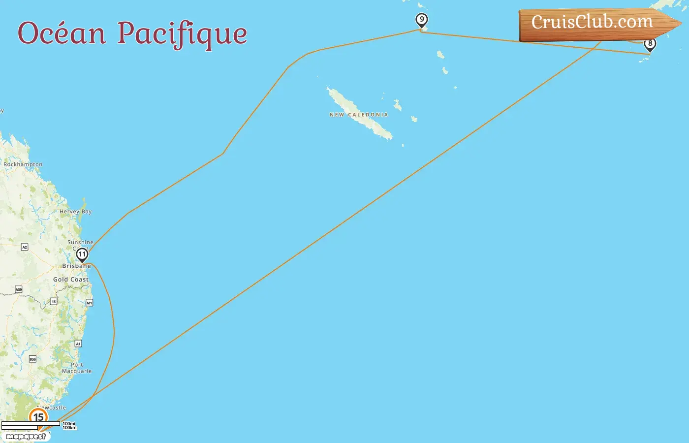 Croisière dans l`océan Pacifique au départ de Sydney à bord du navire Grand Princess avec des visites en Australie, aux Fidji et au Vanuatu pendant 15 jours