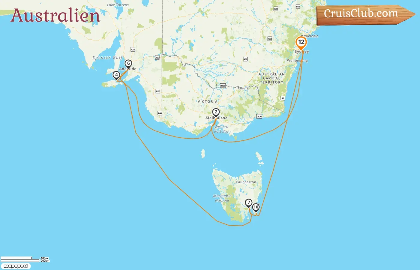 Kreuzfahrt in Australien ab Sydney an Bord des Schiffes Grand Princess mit Besuchen in Australien für 12 Tage