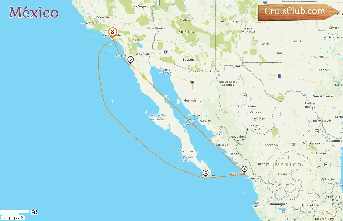 Crucero en México desde Los Ángeles a bordo del barco Navigator of the Seas con visitas a Estados Unidos y México durante 8 días